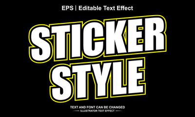 Sticker style editable text effect