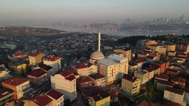 15 July Bridge and Bosphorus Drone Video, Uskudar Istanbul Turkey	