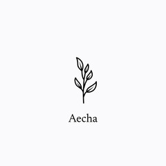 simple hand drawn floral logo template