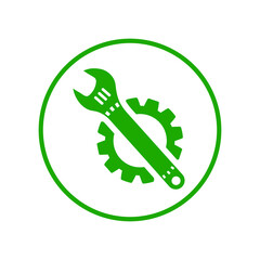 Setting icon. Green vector design.