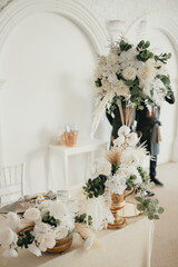 Table setting for an event party or wedding reception.