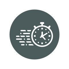 Speed, time, clock icon. Gray vector sketch.