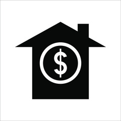 House with dollar coin line icon. linear style sign for mobile concept and web design. Money house outline vector icon. Symbol, logo illustration. Vector graphics. eps 10.