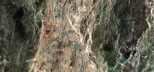 abstract landscape photo of the deserts of Africa from the air emulating the shapes and colors of a tree in the jungle, Genre: Abstract naturalism, from the abstract to the figurative