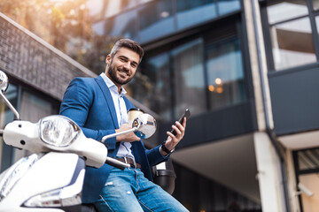 Handsome businessman portrait outdoor