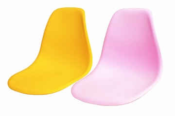 plastic chair on isolated white background.