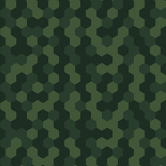 Seamless green hexagon pattern - vector