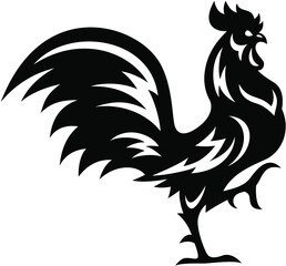 Silhouette of Majestic Rooster