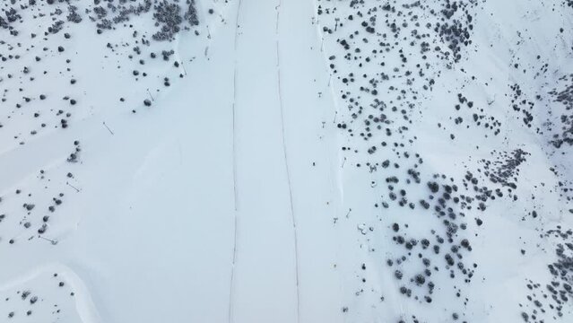 Winter Season in the Ergan Ski Centre Drone Video, Erzincan City, Turkey