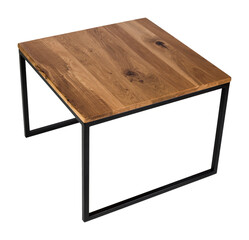 Wooden table with metal legs