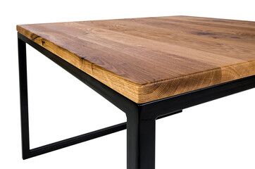Wooden table with metal legs