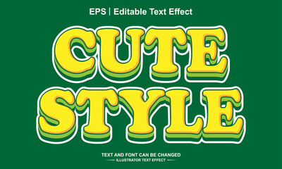 Cute style editable text effect