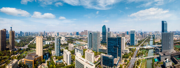 aerial photography ningbo city architecture landscape skyline large format