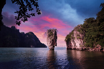 Amazing scenery natural landscape of James Bond island Phang-Nga bay, Famous landmark and famous...