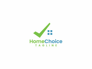 Home choice logo template, Check Mark and house concept