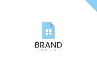 Real estate document logo template, Document and home concept