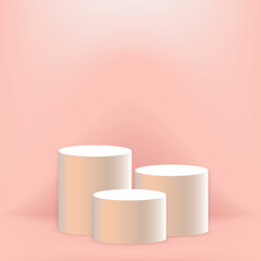 vector 3D scene with podium and abstract background. podium for cosmetic product presentation. 