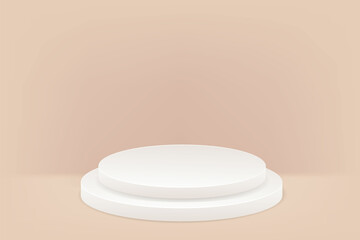 vector 3D scene with podium and abstract background. podium for cosmetic product presentation.