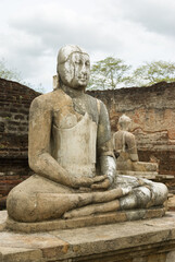 Fototapeta na wymiar Buddha statues at Vatadage, Polonnaruwa, Sri Lanka
