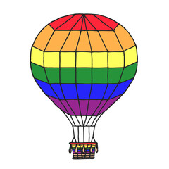 Balloon in the colors of the LGBT community. Hand Drawn. Freehand drawing. Doodle. Sketch.