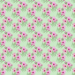 Seamless pattern, watercolor illustration, bouquet of flowers, flowers, roses, summer,Shabby vintage roses, tulips and forget-me-nots vintage seamless pattern, classic chintz floral repeat background