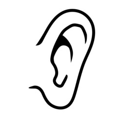 Vector ear on white background