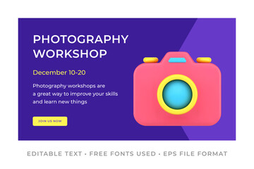 Photography workshop banner template