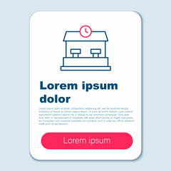 Line Railway station icon isolated on grey background. Colorful outline concept. Vector