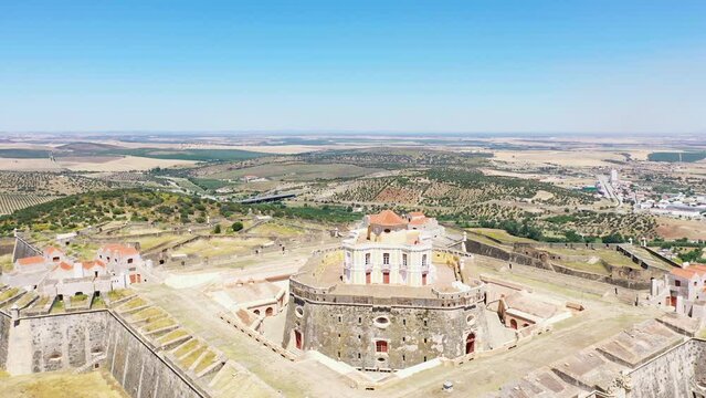 The Forte de Nossa Senhora da Gra&ccedil;a in Elvas , Europe, Portugal, Alentejo, Portalegre, in summer on a sunny day.