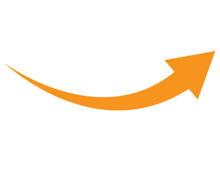 orange arrow icon on white background. flat style. arrow icon for your web site design, logo, app, UI. arrow indicated the direction symbol. curved arrow sign.