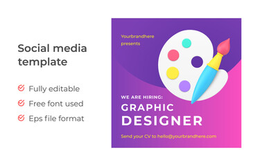 We are hiring social media post template