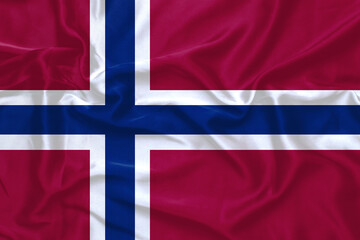 Obraz premium flag Norway silk background, silk texture.