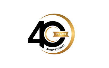 Illustration vector graphic of 40 years, Forty years celebrating anniversary logo design template