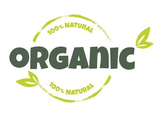 Eco, bio, organic and natural products sticker, label, badge and logo.