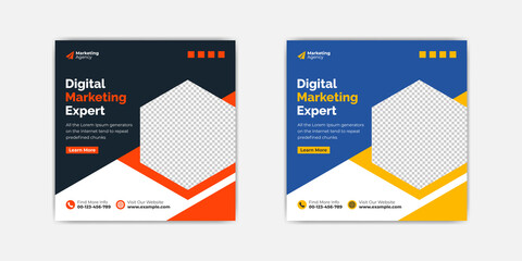 Digital marketing corporate business social media post template online promo banner design