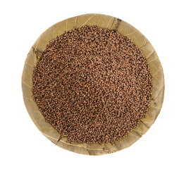 Perilla seeds isolated on white background with clipping path.top view.