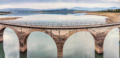 bridge over the reservoir in the north of spain