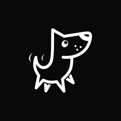 an illustration of a happy and cute dog logo