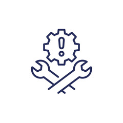 fixing errors, technical problems line icon