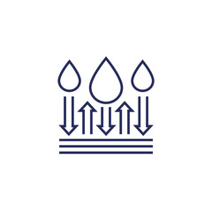 waterproof, water resistant material line icon