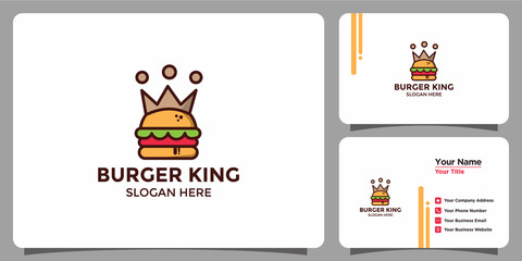 minimalist burger king logo design template