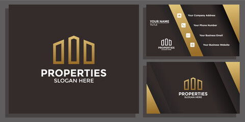 modern building logo design and branding card template