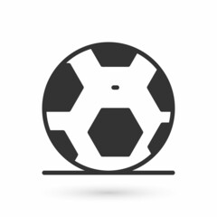 Grey Soccer football ball icon isolated on white background. Sport equipment. Vector