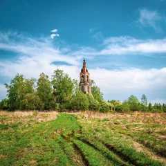 Fotobehang landscape of a destroyed Orthodox church © ork_0013