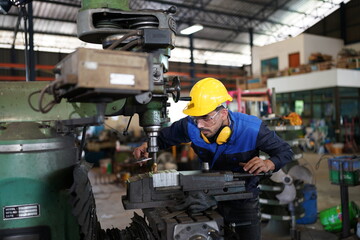 Professional men engineer worker skills quality, maintenance, training industry factory worker , warehouse Workshop for factory operators, mechanical engineering team production.