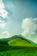 Fototapeta premium Beautiful view mountain landscape,chembra, wayanad,kerala, india