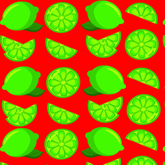 Lime cocktail for the pattern. Beautiful and juicy fruit pattern. Sunny and bright.