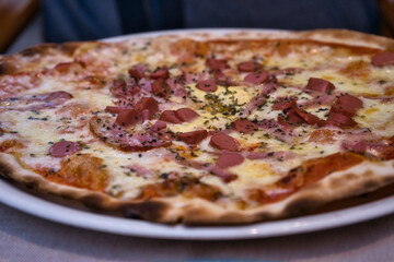 Close-up of a fresh pizza