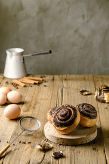 still life with bread and eggs