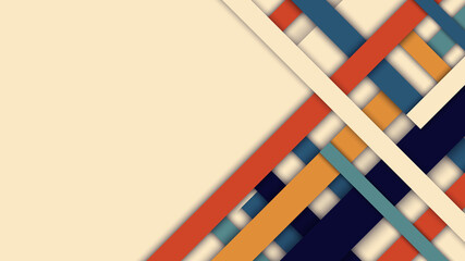 Fototapeta na wymiar Abstract stripes weave retro color style on white background